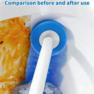 SOPAMI Disposable Toilet Brush Kit - 32/16 Refill Heads & Holder, Rotating No-Touch Deep Cleaner for Under-Rim & Corner, Bathroom Cleaning Tool for Home, RV