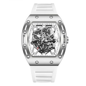 Men’s Barrel-Shaped Quartz Watch | Luminous Hollow Design Fashion Wristwatch