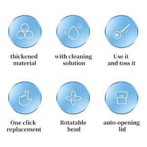 SOPAMI Disposable Toilet Brush Kit - 32/16 Refill Heads & Holder, Rotating No-Touch Deep Cleaner for Under-Rim & Corner, Bathroom Cleaning Tool for Home, RV