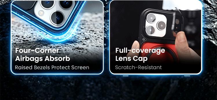Multifunctional Lens Protection Case with Invisible Stand & Camera Protection for iPhone