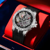 Men’s Large Dial Mechanical Style Watch – Luminous Quartz Fashion Timepiece