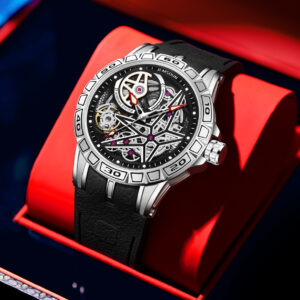 Men’s Large Dial Mechanical Style Watch – Luminous Quartz Fashion Timepiece