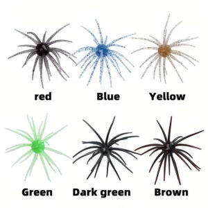 [Sea Urchin Fishing Lure] 1pc Lifelike Soft Silicone Sea Urchin Lure - High Elasticity & Tear Resistance, Realistic Floating Bait for Bass & Mandarin Fish, Mixed Colors, Freshwater Fishing, Bass Fishing Accessory|Realistic Design|Durable Fishing Lure