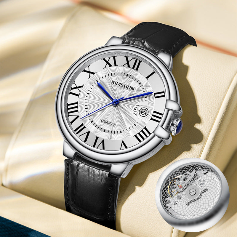 Men’s Skeleton Quartz Watch – Transparent Dial Design with Modern Mechanical Style