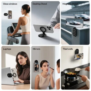 Ulanzi MA39 MagLock Suction Cup Phone Mount Desktop Stand for iPhone 17 16 15 14 with Suction Bottom for Wall Glass