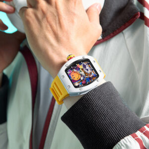 Men’s Barrel-Shaped Quartz Watch with Smiley Face Dial | Luminous Hollow Fashion Wristwatch