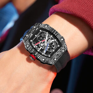 Men’s Ultra-Thin Barrel Watch with Nylon Strap – Minimalist Quartz Timepiece