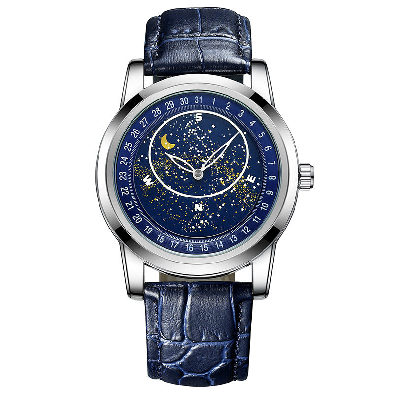 Men’s Starry Sky Watch – Rotating Dial Automatic Mechanical Wristwatch
