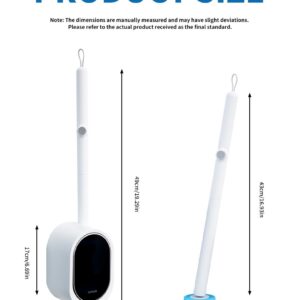 SOPAMI Disposable Toilet Brush Kit - 32/16 Refill Heads & Holder, Rotating No-Touch Deep Cleaner for Under-Rim & Corner, Bathroom Cleaning Tool for Home, RV