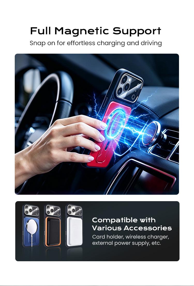 Multifunctional Lens Protection Case with Invisible Stand & Camera Protection for iPhone