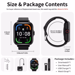 smart watch 1 83 full display with message answer make call smartwatch sports pedometer information alerts for iphone phones smartbands fitness watch for women men friend gift birthday gift Product details 1