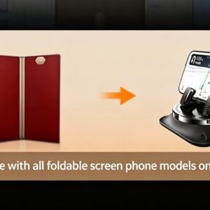 Car phone holder 360 degree rotation, suitablefor car navigation in-car dashboard, horizontaland vertica screen adjustment angle,suctioncup fixed non-slip mobile phone holdersuitable for iPhone and Android