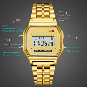Casio F91W Style LED Digital Watch – A159 Stainless Steel Band