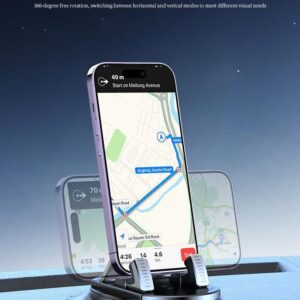 Car phone holder 360 degree rotation, suitablefor car navigation in-car dashboard, horizontaland vertica screen adjustment angle,suctioncup fixed non-slip mobile phone holdersuitable for iPhone and Android