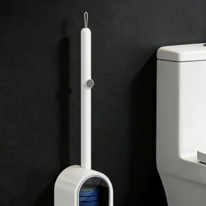 SOPAMI Disposable Toilet Brush Kit - 32/16 Refill Heads & Holder, Rotating No-Touch Deep Cleaner for Under-Rim & Corner, Bathroom Cleaning Tool for Home, RV