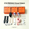 C12 PROMAX Smart Watch with Charging Stand – Bluetooth Calling, Heart Rate & Blood Oxygen Monitoring