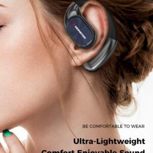 Monster AC530 Open-Ear Mic Headset, Dual-Fold Design, Mic Noise Cancellation Headphones, 165H Long Battery Life Bluetooth 6.0 Wireless Earbuds, Touch Control,Sweatproof, for Running, Workout, Driving, Back to School–Gift for Men-SummerWins-DealsForYouDays