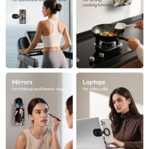 Ulanzi MA39 MagLock Suction Cup Phone Mount Desktop Stand for iPhone 17 16 15 14 with Suction Bottom for Wall Glass