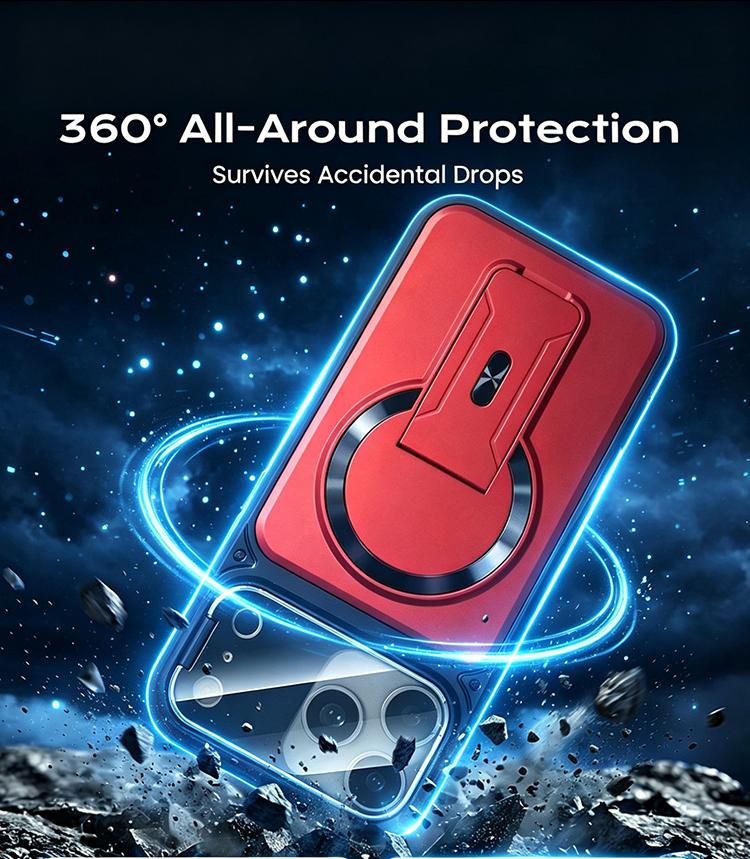Multifunctional Lens Protection Case with Invisible Stand & Camera Protection for iPhone
